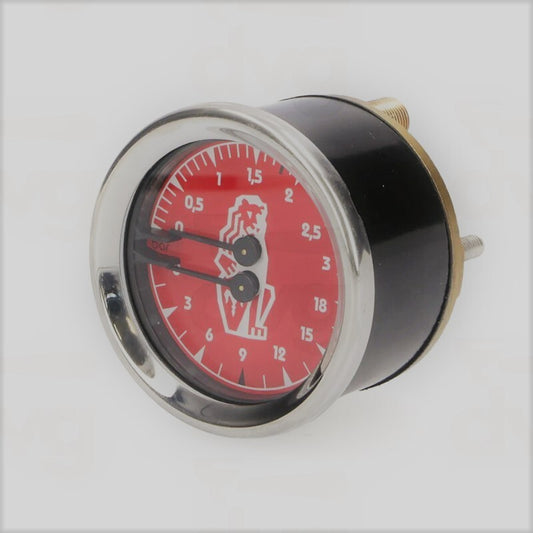 MANOMETRO 0-3 0-18 ROSSO CON LEONE macchine caffè La Marzocco mod. PB 5138966