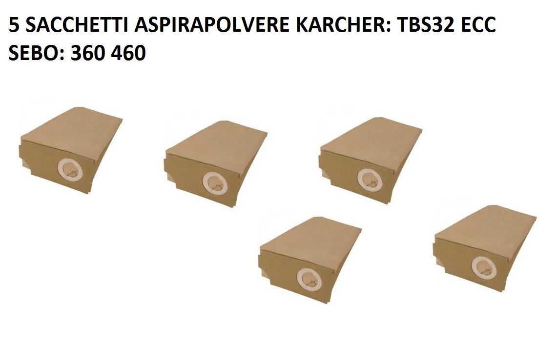 SACCHETTI ASPIRAPOLVERE KARCHER CW50 100 TBS32 E34 TBS35 42 TBV35 SEBO350 360