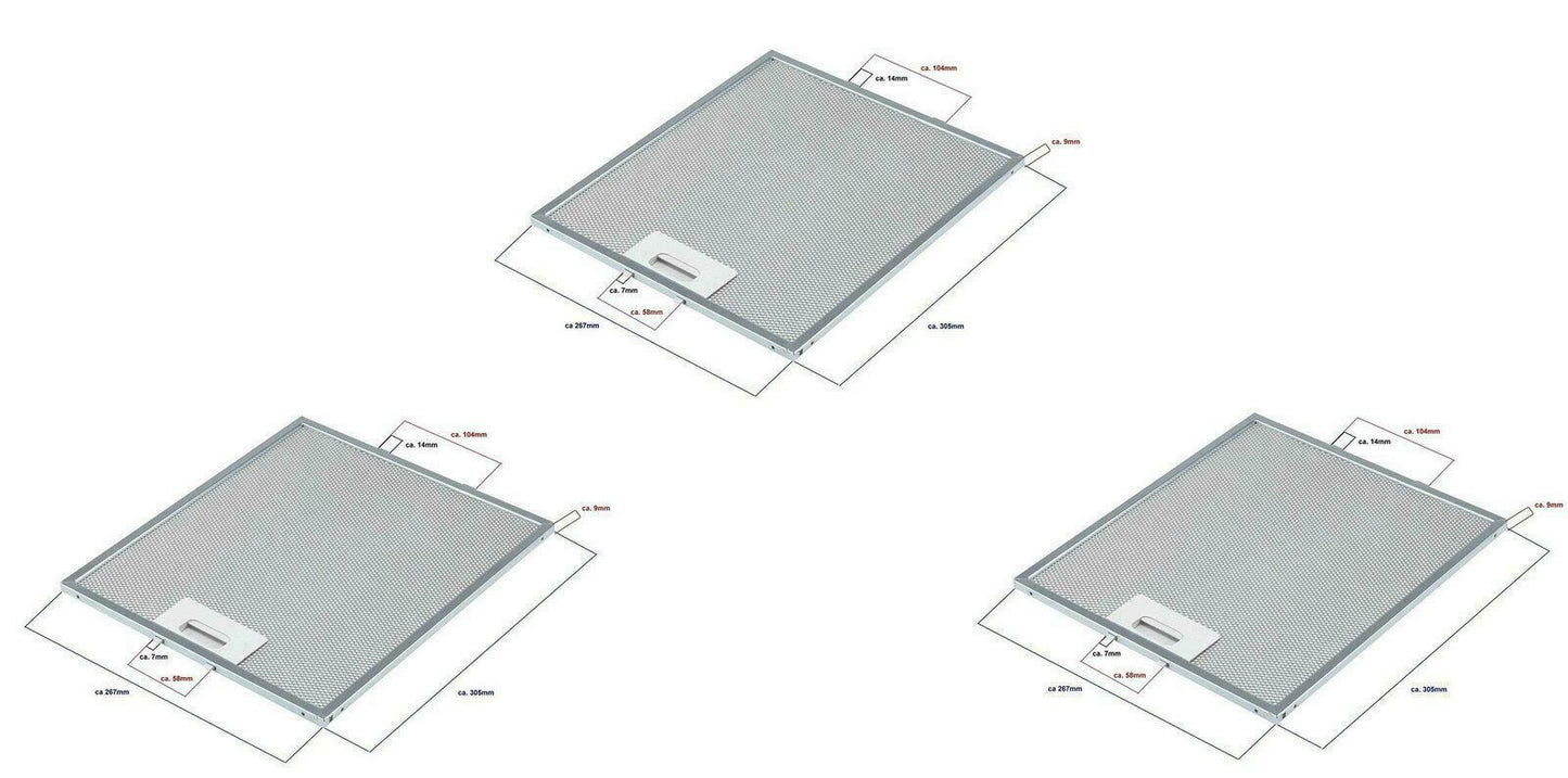 ELICA GRI0009219A- 1010GY FILTRO CAPPA METALLICO 305x267x9mm mm F 239 KIT 3pz
