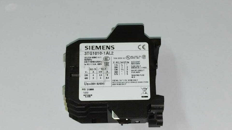 CONTATTORE SIEMENS 3TG1010-1AL2 1454006 CONTATTORE TRIFASE AC3 8,4A 4KW
