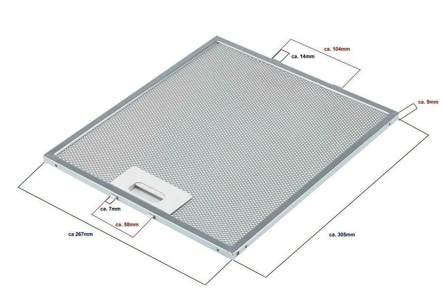 ELICA GRI0009219A- 1010GY FILTRO CAPPA METALLICO 305x267x9mm mm F 239 KIT 3pz
