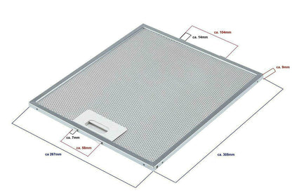 ELICA GRI0009219A- 1010GY FILTRO CAPPA METALLICO 305x267x9mm mm F 239 KIT 3pz