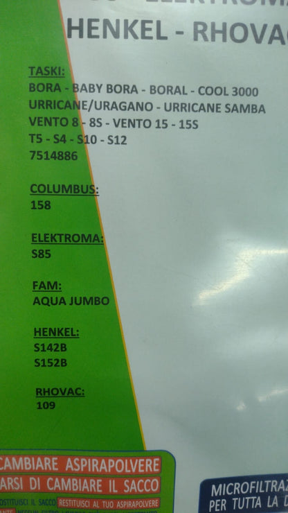 TSK1 5 SACCHETTI ASPIRAPOLVERE TASKI COLUMBUS HENKEL RHOVAC FAM ELEKTROMA