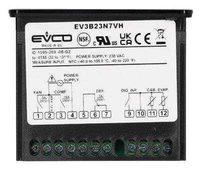 EVCO TERMOSTATO DIGITALE EV3B23N7VH 230V EVCO