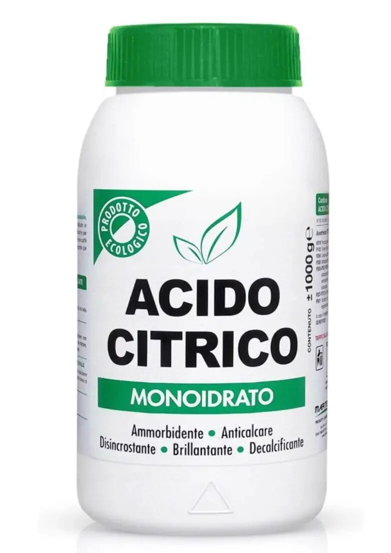 Acido Citrico 1 KG Ecologico Monoidrato Anticalcare Brillantante Disincrostante