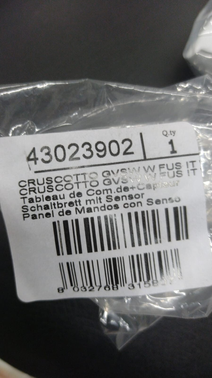 CRUSCOTTO FRONTALE BIANCO PER LAVATRICE CANDY HOOVER 43023902 ORIGINALE