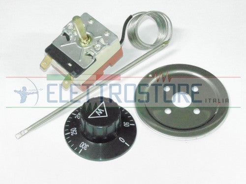 TERMOSTATO 50°C-300°C REGOLABILE + MANOPOLA + GHIERA 2 CONTATTI 16A 220-250V