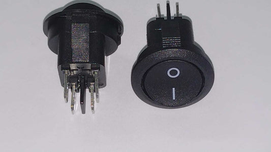 INTERRUTTORE BIPOLARE F394 4 CONTATTI  Ø 20mm 6A 250V  faston 4,8mm MADE IN EC