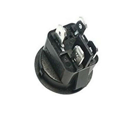 INTERRUTTORE BIPOLARE TONDO NERO DA INCASSO DIAMETRO FORO 20 mm. 4 FASTON