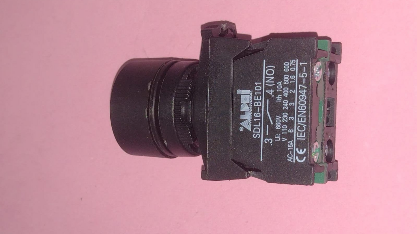 PULSANTE LUMINOSO A GHIERA E LED 24V GIALLO
