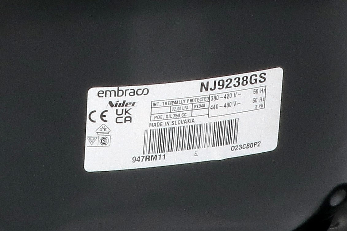 COMPRESSORE EMBRACO NJ9238GS R404a 32,7cc TRIFASE