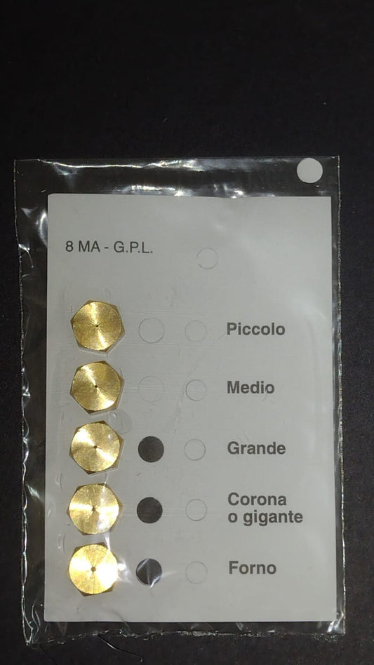 INIETTORI GPL 8MA UNIVERSALE KIT 5 PZ Made in Italy Spediti con Raccomandata