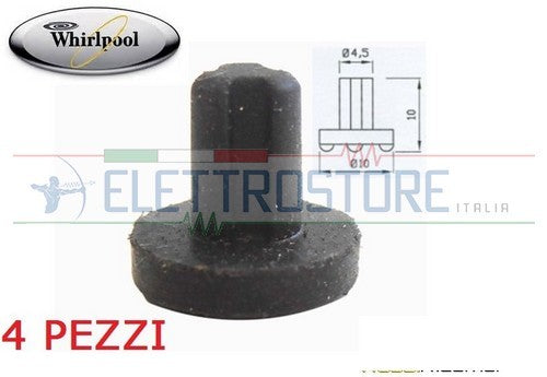 WHIRLPOOL IGNIS 4GOMMINI GRIGLIE PIANICOTTURA PARACOLPI ANTIGRAFFIO 481246368017