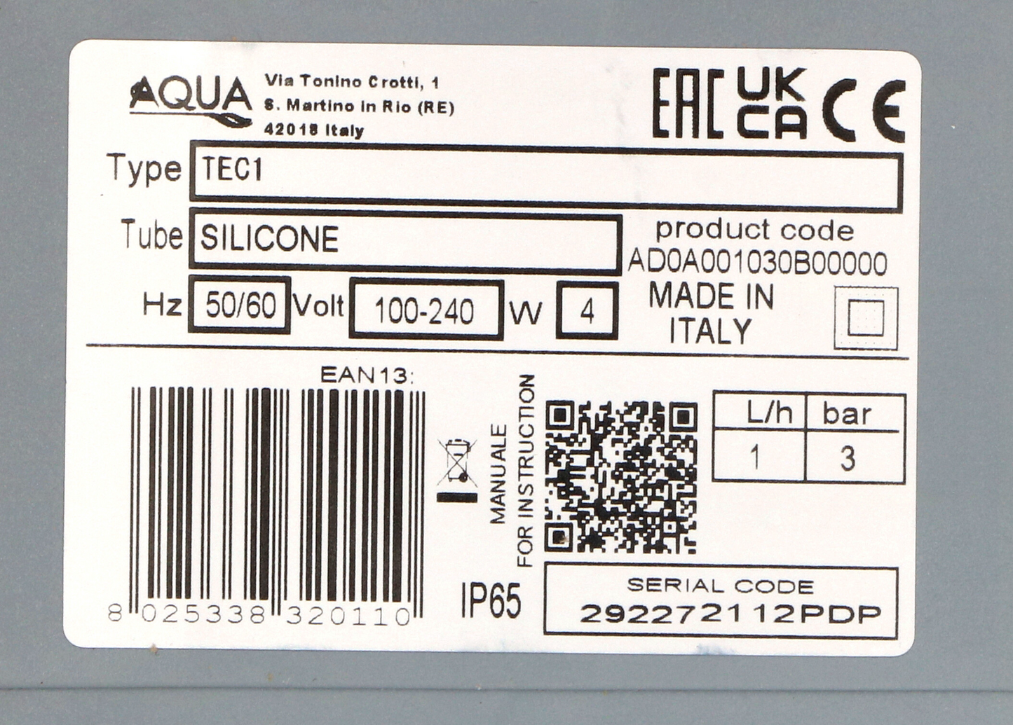 DOSATORE PERISTALTICO BRILLANTANTE COMPLETO DI KIT  AD0A001030B00000