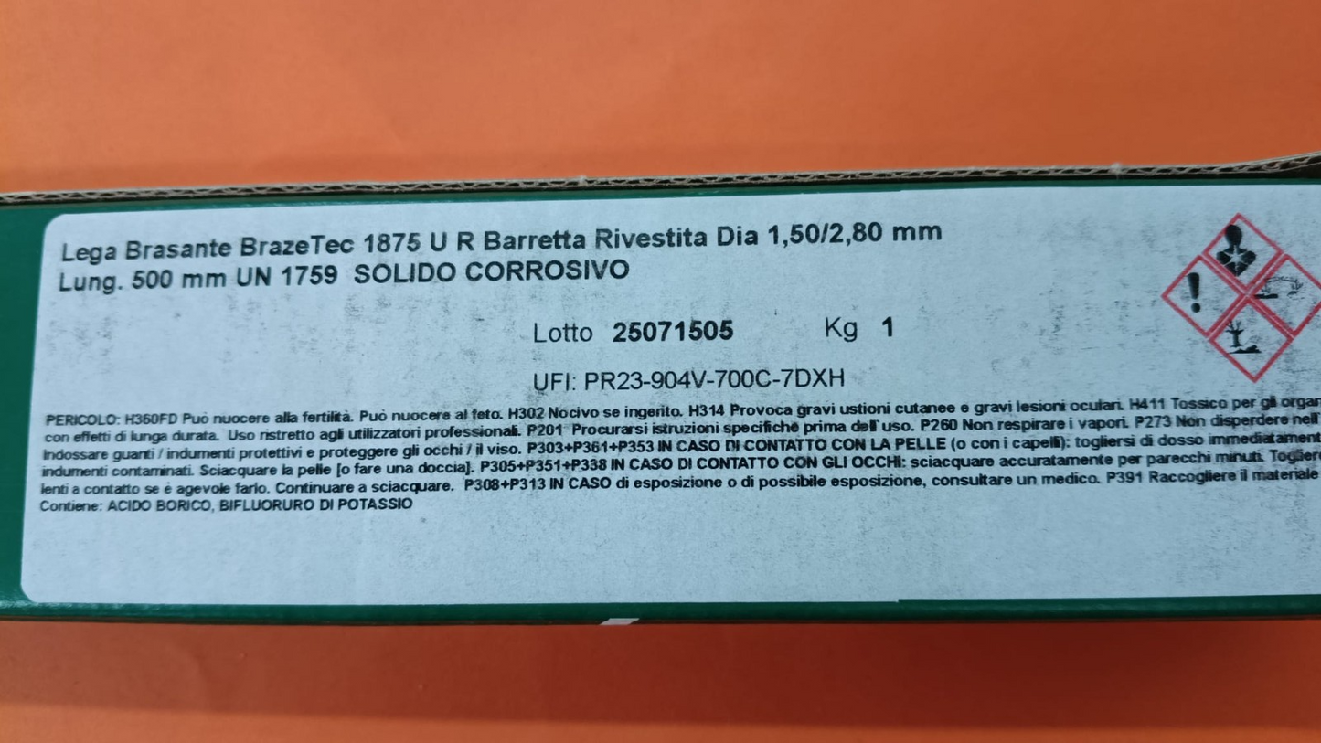 LEGA RIVESTITA ARGENTANA 20% SALDATURA CASTOLIN PREZZO RIFERITO AD 1 kg 90pz