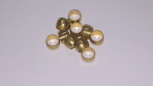 BICONO 8mm interno 10mm ESTERNO 6mm LUNGHEZZA in OTTONE 10pz