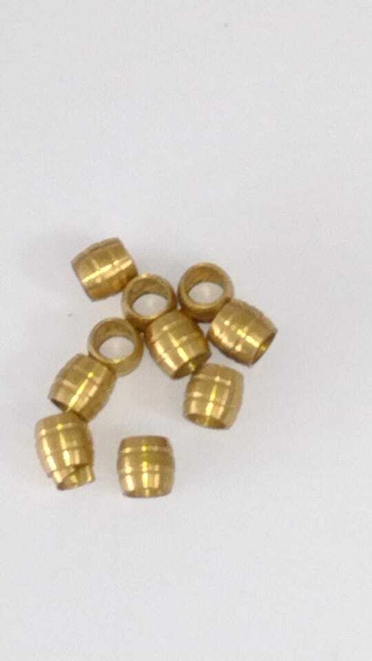 BICONO 4mm interno 6mm ESTERNO 6mm LUNGHEZZA in OTTONE 10pz