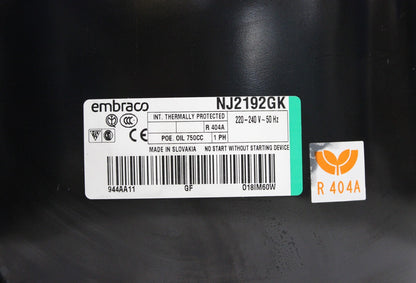 COMPRESSORE EMBRACO NJ2192GJ R404a/507 LBP 26.11cc