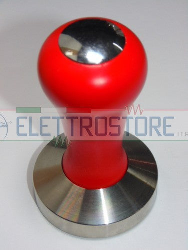 PRESSINO TOP CLASS, LEGNO ROSSO CON BASE INOX DIA 58mm FONDO PIATTO PRES797T