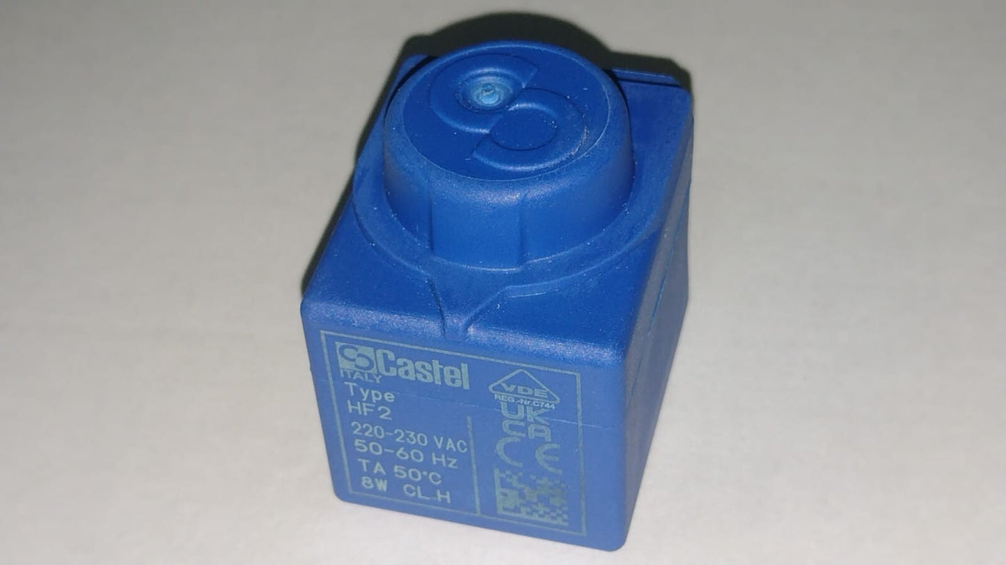 BOBINA CASTEL TYPE HM2 220/230VAC 50/60HZ 8W TU50°C CASTEL 9100/RA6