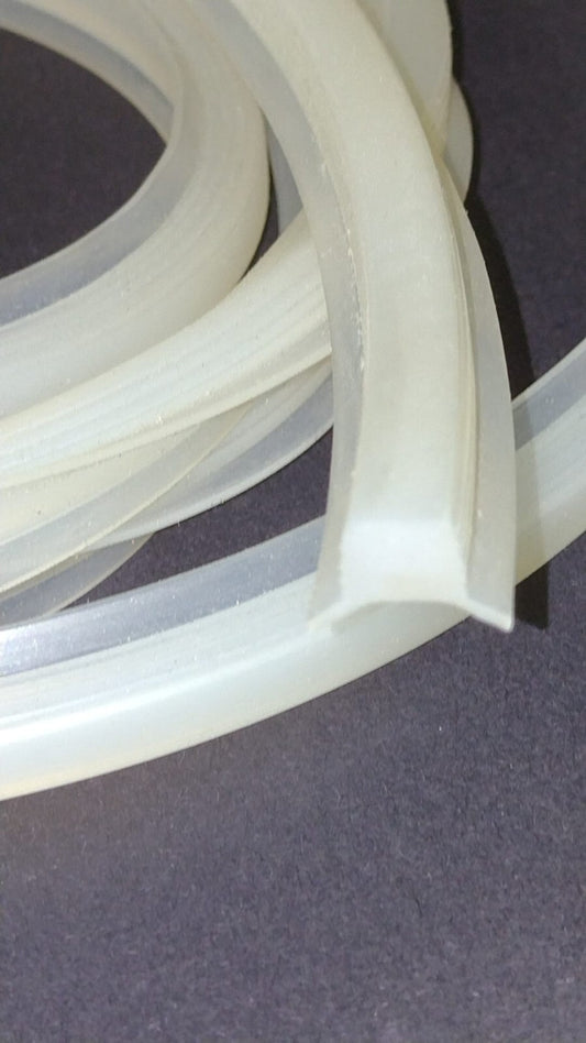 GUARNIZIONE CAMPANA IN SILICONE LAVEZZINI CON DOPPIO LABBRO PROFILO 9x8x15mm 1mt