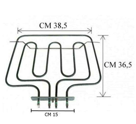 RESISTENZA FORNO SMEG SUPERIORE GRILL - 806890278, 806890262 - SA390EB .