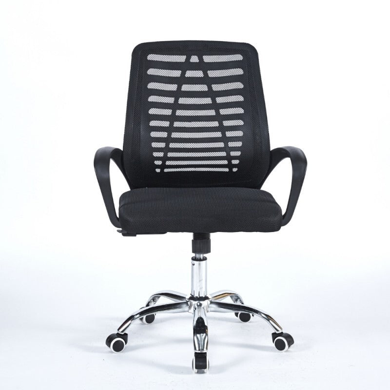 Poltrona ufficio New Bisk 48x51x88 cm. con mesh nero e base cromata NERA