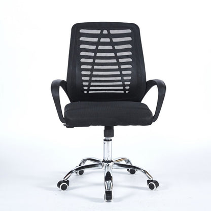 Poltrona ufficio New Bisk 48x51x88 cm. con mesh nero e base cromata NERA