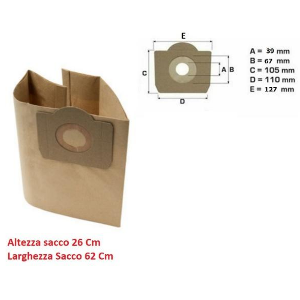5 SACCHETTI BIDONE ASPIRAPOLVERE VENTI - ASHLEY - GP - GENIO 5.212.0016