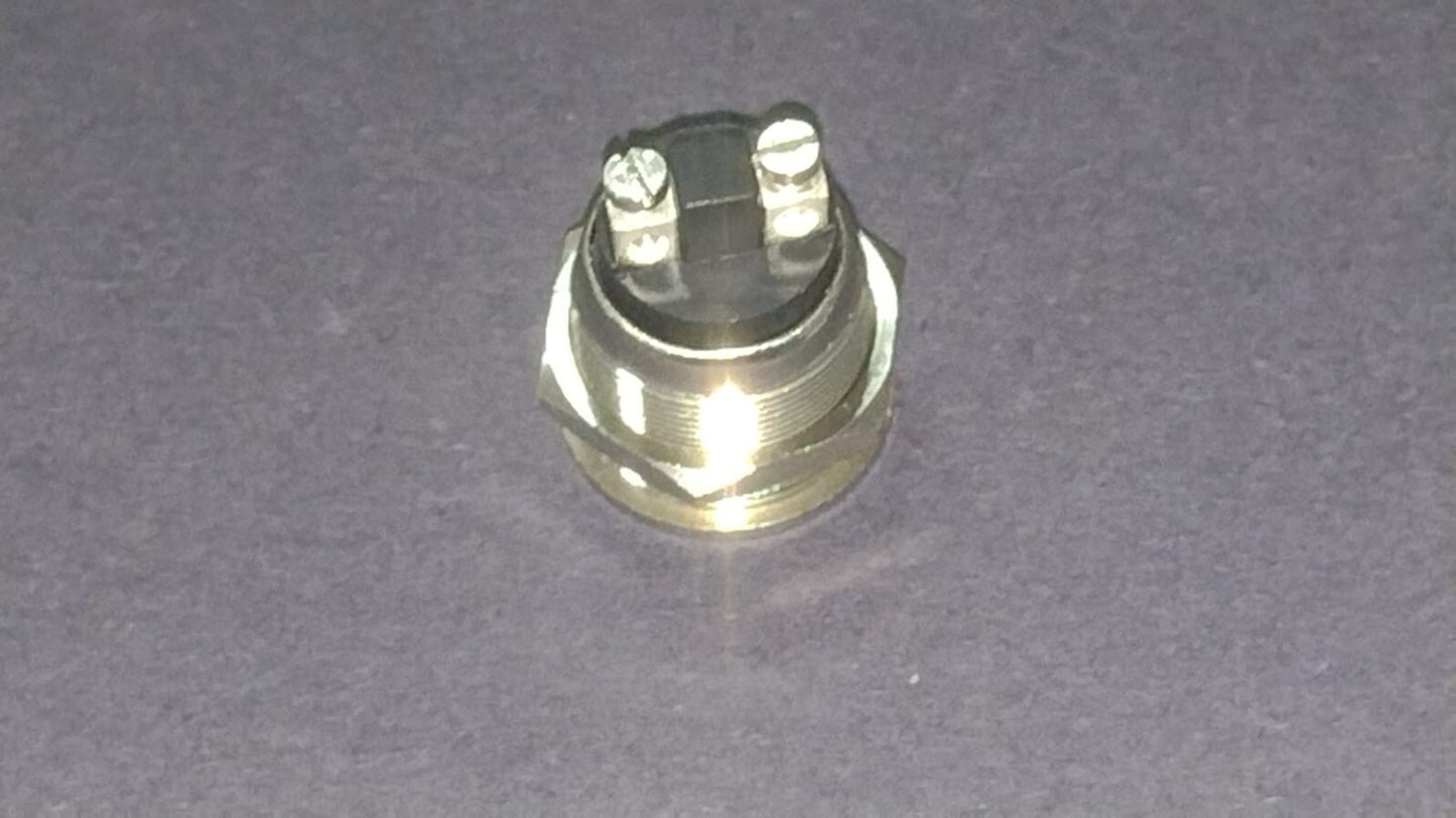 PULSANTE METALLICO ANTI VANDALO FILETTO Ø 19mm PIATTO