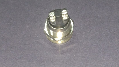 PULSANTE METALLICO ANTI VANDALO FILETTO Ø 19mm PIATTO