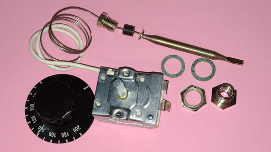 TERMOSTATO 60-190 °C SENSORE Ø=6x80mm CAPILLARE 600mm PREMISTOPPA 9x1