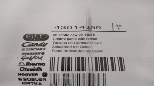 CRUSCOTTO CON SENSORE LAVATRICE CANDY ORIGINALE 43014359