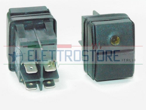 INTERRUTTORE A PULSANTE LUMINOSO GIALLO 30x22mm 301083
