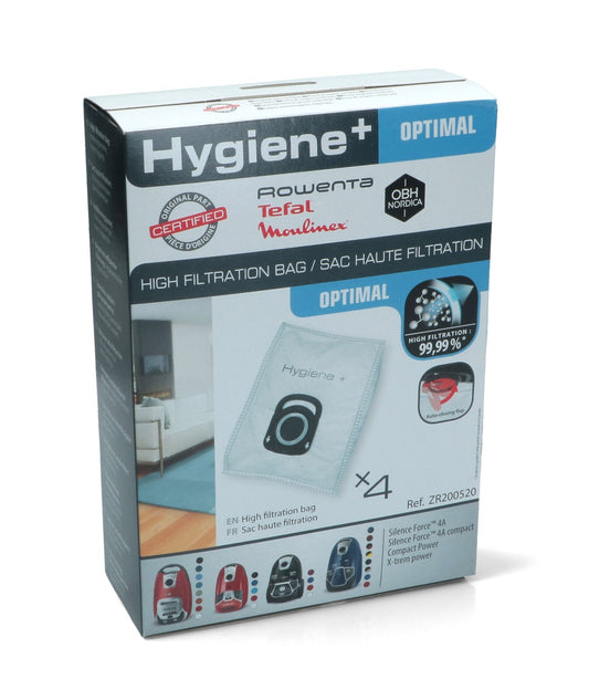 4 SACCHETTI ROWENTA SILENCE FORCE HYGIENE ROWENTA ZR200520 ORIGINALI