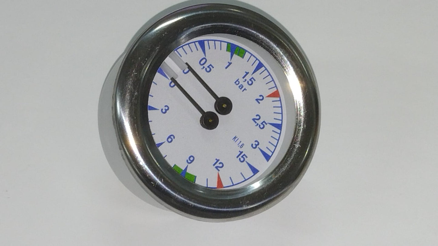 MANOMETRO CALDAIA POMPA D.63 0-3/0-15 BAR -BFC ROYAL
