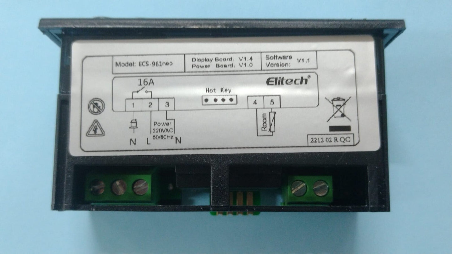 TERMOSTATO TIPO ELIWELL 961 230V 1 SONDA ELITECH ECS-961 neo