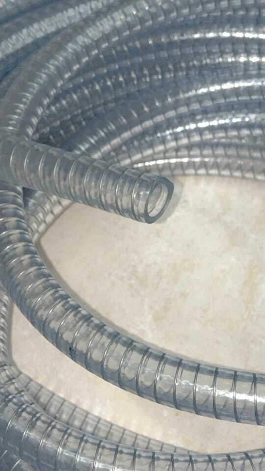 TUBO SPIRALATO PVC TRASPARENTE DIAMETRO INTERNO 14mm  ESTERNO 20mm 1mt ALIMENTI
