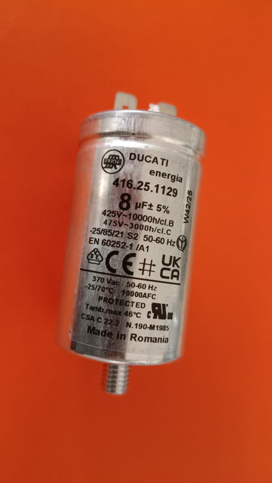 WHIRLPOOL CONDENSATORE DUCATI 8µF 475V INDESIT ARISTON 482000030182