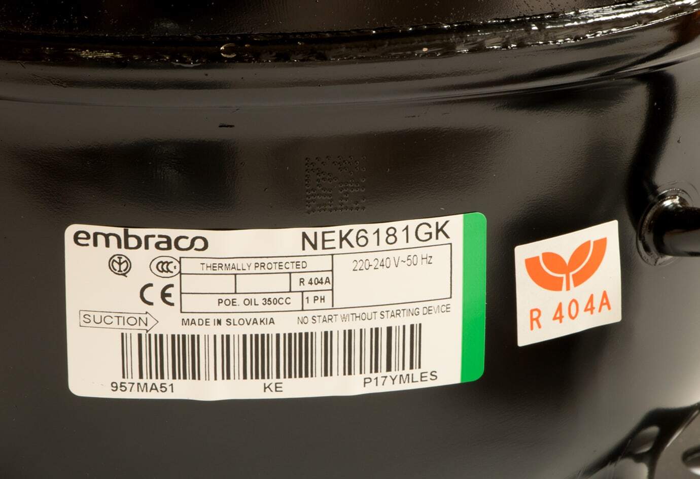 COMPRESSORE EMBRACO NEK6181GK R404A MHBP 7,28CC