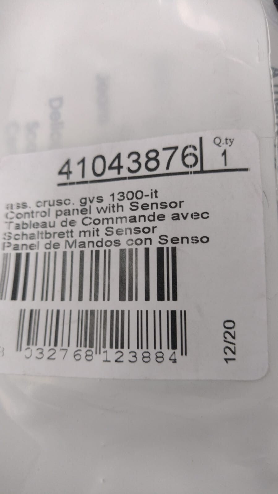 CRUSCOTTO CON SENSORE LAVATRICE CANDY SMART ORIGINALE 41043876