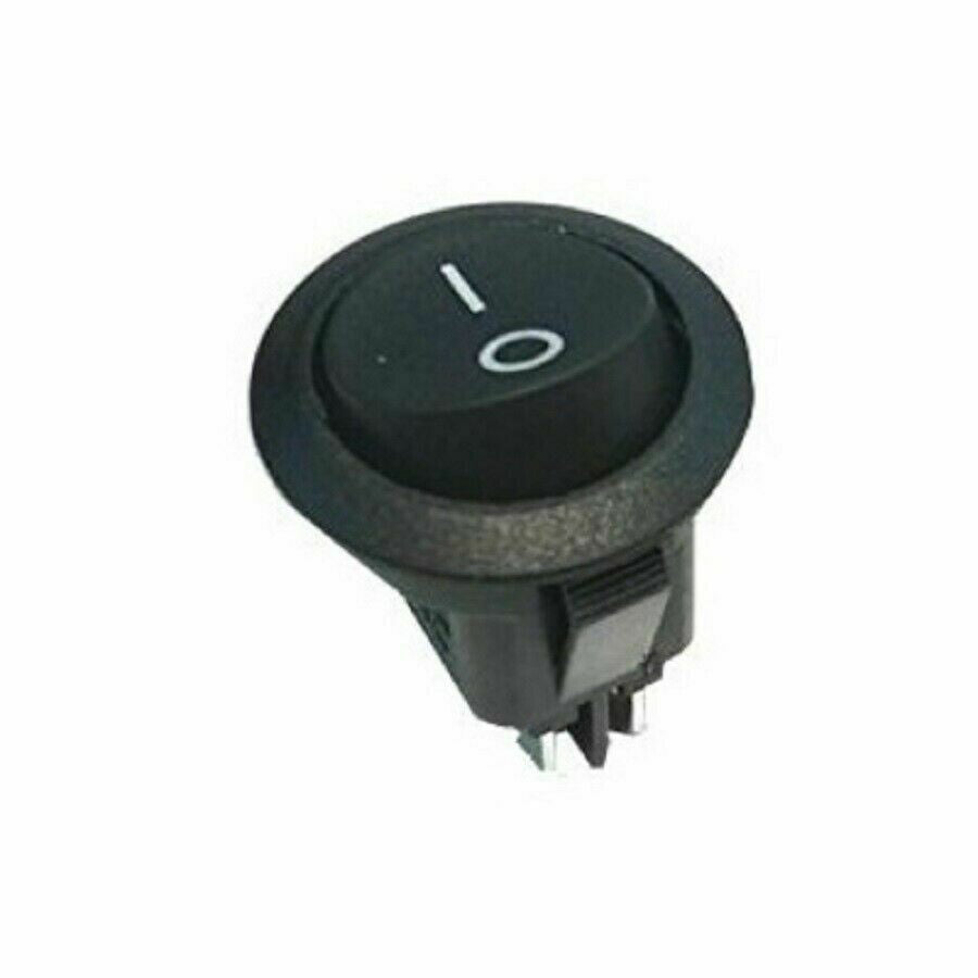INTERRUTTORE BIPOLARE TONDO NERO DA INCASSO DIAMETRO FORO 20 mm. 4 FASTON