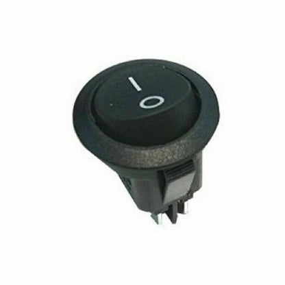 INTERRUTTORE BIPOLARE TONDO NERO DA INCASSO DIAMETRO FORO 20 mm. 4 FASTON