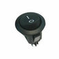 INTERRUTTORE BIPOLARE TONDO NERO DA INCASSO DIAMETRO FORO 20 mm. 4 FASTON