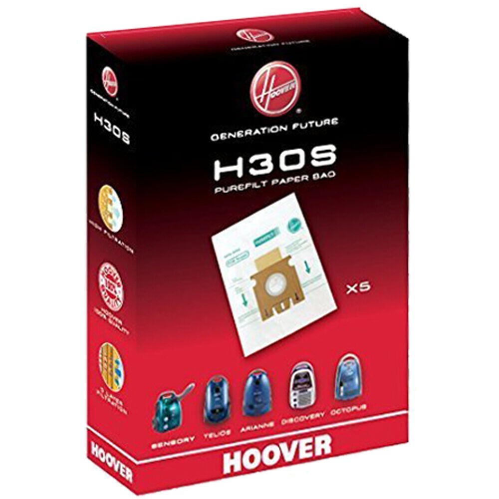 5 SACCHETTI HOOVER H30S H30 """"""NON ORIGINALI """""""09178278 IN MICROFIBRA