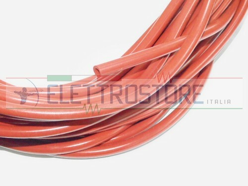 TUBO SILICONATO 4x7mm SILICONE ROSSO VAPORE ALTE TEMPERATURE MAX 200°C
