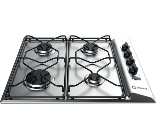 INDESIT PIANO COTTURA INCASSO GAS 4 FUOCHI L 58 CM x 50 INOX PAA 642IX/I WE