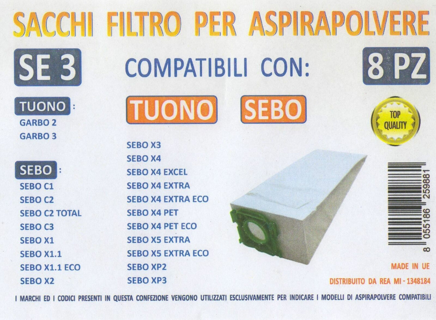 SACCHI SEBO SACCHETTI SEBO 8pz