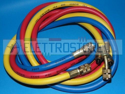 KIT 3 TUBI da 90cm RICARICHE GAS REFRIGERANTE 1/4SAE