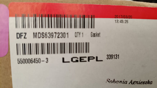 LG SOFFIETTO OBLO' LAVATRIVCE LG MDS63972301 ORIGINALE